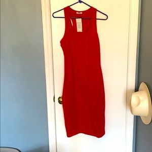 Razor back bodycon red dress